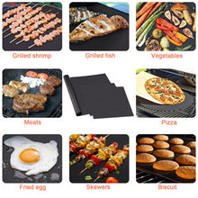 Load image into Gallery viewer, IMAGE BBQ Grill Mat Set of 3, one Large 16" x71”, 2 pcs 16"x13", 100% Non-Stick Grill Mats for Outdoor Grill, Reusable, Heat Resistant, PFOA Free for Gas Grill, Charcoal, Electric Grill and Oven
