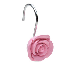 Load image into Gallery viewer, AGPtek® 12 PCS Fashion Decorative Home Rose Shower Curtain Hooks For Interior decoration, Soldering Iron, Pink
