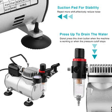 Load image into Gallery viewer, Airbrush Compressor Kit with 6FT Air Hose and Airbrush Holder
