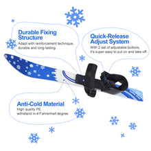 Load image into Gallery viewer, Kids Beginner Ski Boards & Poles, ODOLAND Low-Resistant Ski Boards for Age 4 and Under, Snowflake