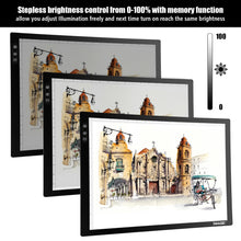 Load image into Gallery viewer, A3 Light Pad, IMAGE A3 LED Tracing Pad Ultra-Thin Drawing Pad Adjustable Brightness, USB Powered with Physical Buttons, A3 LED Light Pad for Diamond Painting, Sketching, Animation, Stenciling and X-ray Viewing