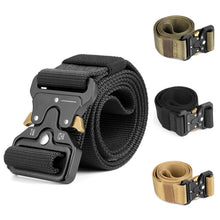 Load image into Gallery viewer, Men's Tactical Belt, Odoland 1.7"/4.3cm Adjustable Heavy Duty Nylon Webbing Army Solider, Quick Release Military Belt Utility Riggers Belt for Police, Security, Law Enforcement & Outdoor ( Length: 49") - 3 Colors