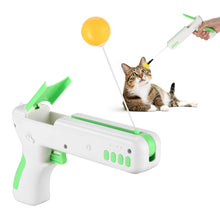 Load image into Gallery viewer, Green Interactive Cat Toy Gun Cat Stick Toy with Ball & Feather