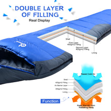 Load image into Gallery viewer, Ultra Warm Cold Weather 23F Mummy Sleeping Bag ¨C Windproof, Waterproof, Super Comfortable Bag with Compression Sack for Camping, Traveling, Survival and Outdoor Activities
