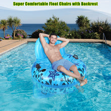 Load image into Gallery viewer, Inflatable Lounger Pool Float with a Rubber Handle and a Drink Holder, Soft, Durable and Portable Inflatable Pool Float Chair with Mesh Fabric for Adults and Kids (Blue)