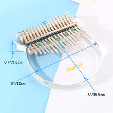 Load image into Gallery viewer, Kalimba 17 Keys Thumb Piano Transparent Acrylic Tuning Hammer Musical Instrument