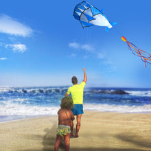 Load image into Gallery viewer, 3D Kite Huge Frameless Soft Parafoil Giant Dolphin Blue