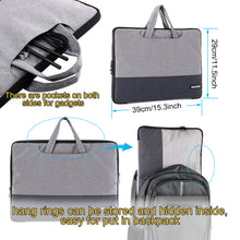 Load image into Gallery viewer, Laptop Sleeve, IMAGE 14 Inch Laptop Sleeve Travel Storage Case Pouch Cover with Pockets, Waterproof and Durable, Protective Sleeve Case for A4 Tracing Pad Coloring Board, Notebook, Ultrabook and Macbook Air (Black)