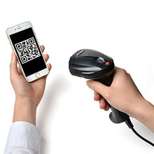 Load image into Gallery viewer, 2D QR USB Barcode Scanner, AGPtek Handheld Wired USB Barcode Reader, Read on smart phones tablet PC Mac screens directly (black)