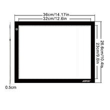 Load image into Gallery viewer, AGPtek 17"(A4 Size) Tracing Light Box LED Artcraft Tracing Light Pad Light Box Stepless brightness control with memory function For Artists, Drawing, Sketching, Animation - White