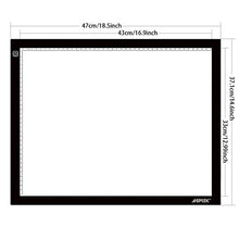 Load image into Gallery viewer, AGPtek A4 Ultra-thin Portable LED Artcraft Tracing Light Pad Light Box USB Power Cable Dimmable Brightness Tatoo Pad Aniamtion, Sketching, Designing, X-ray Viewing W/ USB Adapter (PSE Approval )