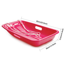 Load image into Gallery viewer, Winter durable Plastic snow Sled in boat shape Snow Sledge for child and adult Outdoor Pulling Snow board Snow Seats 65*36*10.8CM/25.6*14.2*4.3 inch pink color