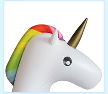 Load image into Gallery viewer, Large Jumbo Inflatable Giant Unicorn - Floatie Ride On Rideable Blow Up Summer Fun Pool Toy Lounger Floatie Raft for Kids & Adults - White,   Inches