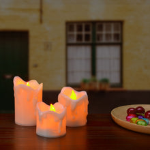 Load image into Gallery viewer, AGPTEK LED Flameless Candles Battery Operated 3 PCS/set Premium Wax Dripped Candles for Wedding/Party Decorations - Amber Yellow