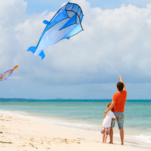 Load image into Gallery viewer, 3D Kite Huge Frameless Soft Parafoil Giant Dolphin Blue