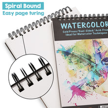 Load image into Gallery viewer, AGPtEk Watercolor Paper Pad 2 Packs 9 * 12 inches 70 Sheets Acid Free Great for Watercolor Painting and Wet Media