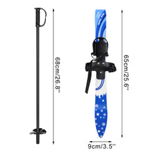 Load image into Gallery viewer, Kids Beginner Ski Boards & Poles, ODOLAND Low-Resistant Ski Boards for Age 4 and Under, Snowflake