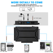 Load image into Gallery viewer, USB 3.0 to 2.5'' 3.5" IDE SATA Converter IDE/SAT/SSD/ HDD Adapter Hard Drive 4TB