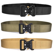 Load image into Gallery viewer, Men's Tactical Belt, Odoland 1.7"/4.3cm Adjustable Heavy Duty Nylon Webbing Army Solider, Quick Release Military Belt Utility Riggers Belt for Police, Security, Law Enforcement & Outdoor ( Length: 49") - 3 Colors