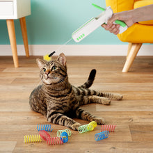 Load image into Gallery viewer, Green Interactive Cat Toy Gun Cat Stick Toy with Ball & Feather