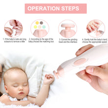 Load image into Gallery viewer, Baby Nail Clippers Baby Nail File Trimmer Electric Baby Nail Trimmer Safe for Newborn Toddler Toes Fingernails Care Trim Polish -Battery Operated (AA)