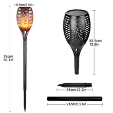Load image into Gallery viewer, 2pcs Solar torches Lights, Landscape Lighting Waterproof LED Flickering Dancing Flames , solar powered for Outdoor Decorations Garden Patio Backyard Pathway Dusk to Dawn Auto On/Off