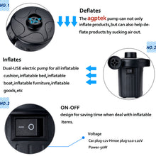 Load image into Gallery viewer, Electric Air Pump For Swimming Ring Inflatable Boat Paddling Pool Fast Deflator