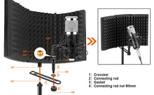 Load image into Gallery viewer, AGPTEK Studio Microphone Foam Shield Soundproofing Acoustic Panel Mic Booth Shield Noise Deadening Absorbing (L(13"*8.3"))