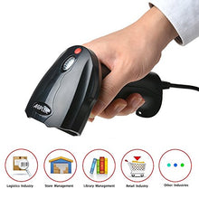 Load image into Gallery viewer, 2D QR USB Barcode Scanner, AGPtek Handheld Wired USB Barcode Reader, Read on smart phones tablet PC Mac screens directly (black)