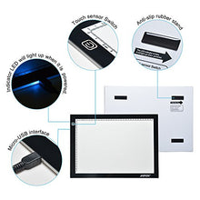 Load image into Gallery viewer, AGPtek 17"(A4 Size) Tracing Light Box LED Artcraft Tracing Light Pad Light Box Stepless brightness control with memory function For Artists, Drawing, Sketching, Animation - White