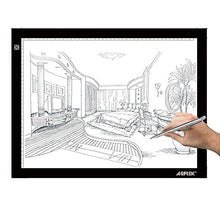 Load image into Gallery viewer, AGPtek 17"(A4 Size) Tracing Light Box LED Artcraft Tracing Light Pad Light Box Stepless brightness control with memory function For Artists, Drawing, Sketching, Animation - White