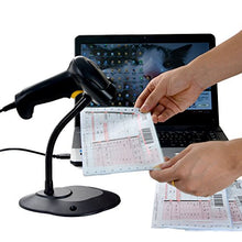 Load image into Gallery viewer, USB Automatic Barcode Scanner, AGPtek Handheld Laser Bar-code Reader + Hands Free Automatic Scanning Barcode with Adjustable Stand Holder (Black)