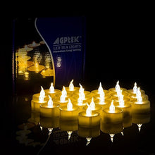 Load image into Gallery viewer, AGPtek® 100 Battery Operated LED Amber Flameless Flickering Flashing Tea Light Candle