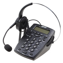 Load image into Gallery viewer, AGPtek® Handsfree Call Center Dialpad Corded Telephone #HA0021 with  Monaural Headset Headphones Tone Dial Key Pad & REDIAL- 1 Year Warranty