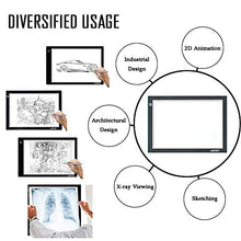 Load image into Gallery viewer, AGPtek 17"(A4 Size) Tracing Light Box LED Artcraft Tracing Light Pad Light Box Stepless brightness control with memory function For Artists, Drawing, Sketching, Animation - White