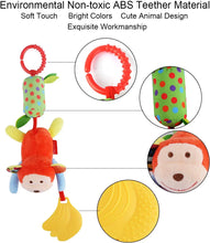 Load image into Gallery viewer, Livinganic  Toys for 0 3 6 9 to 12 Months, Soft Hanging Crinkle Squeaky Sensory Learning Toy Infant Newborn Stroller Car Seat Crib Travel Activity Plush Animal Wind Chime with Teether for Boys Girls