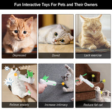 Load image into Gallery viewer, Green Interactive Cat Toy Gun Cat Stick Toy with Ball & Feather