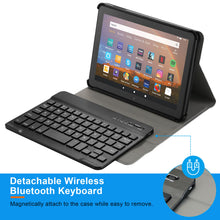 Load image into Gallery viewer, Keyboard Case, AGPtEK Kindle Fire Keyboard Case with Wireless Keyboard Cover Shell and Auto Wake/Sleep Function, Fits All-New Kindle Fire HD 8 Tablet and Fire HD 8 Plus Tablet (10th Generation, 2020 Release)
