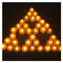 Load image into Gallery viewer, Lot 24 pcs Battery Operated LED Amber Yellow Tea Light Candle with Timer