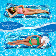 Load image into Gallery viewer, Pool Lounge Float, CAMULAND 70 Inches X 30 Inches Inflatable Lounge Pool with Headrest, Floating Pool Lounge Chair for Men and Women