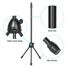 Load image into Gallery viewer, Anti-slip Tripod Condenser Microphone Stand Adjustable Height for Acoustic Isolation Shield