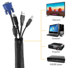Load image into Gallery viewer, 6 Packs Cable Sleeve Wrap Cover Organization Management Zipper TV Computer Home Electronics