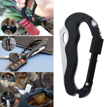 Load image into Gallery viewer, ODOLAND Camping Cookware Kit Lightweight Portable Cookware Set with Water Cup Fork Kit and Multi-functional Carabiner with Knife, Great for Backpacking Outdoor Camping Hiking and Picnic