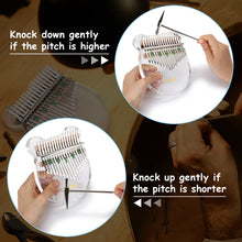 Load image into Gallery viewer, Kalimba 17 Keys Thumb Piano Transparent Acrylic Tuning Hammer Musical Instrument