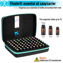 Load image into Gallery viewer, FITNATE Essential Oils Storage for 70 Bottles - Essential Oils carrying case For 5 10 15ml Essential Oil - Holds Young Living & Doterra Containers – With Oil Bottle Opener& Bottle Cap Labels- Sapphire blue