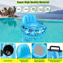 Load image into Gallery viewer, Inflatable Lounger Pool Float with a Rubber Handle and a Drink Holder, Soft, Durable and Portable Inflatable Pool Float Chair with Mesh Fabric for Adults and Kids (Blue)
