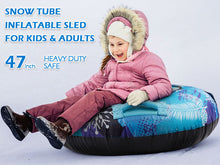 Load image into Gallery viewer, CAMULAND 47-Inch Snow Tube for Sledding Heavy Duty with Oxford Cloth and a Digging Rope, Inflatable Snow Tube for Adults, Great for Winter Outdoor Sports