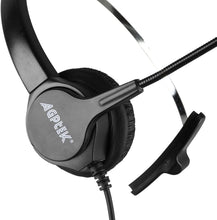 Load image into Gallery viewer, AGPtEK Call Center Hands-Free Noise Cancelling Corded Monaural Headset with Mic Mircrophone