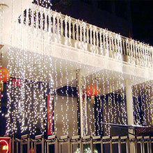 Load image into Gallery viewer, AGPtek 9Mx3M Linkable Fairy Curtain Lights Strings Connectable Lights 8 Lighting Modes