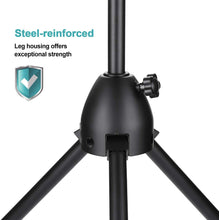 Load image into Gallery viewer, AGPtEK Condenser Microphone Stand with Non-Slip Feet, Adjustable Height & Foldable Design, 33.46-68.9 inches